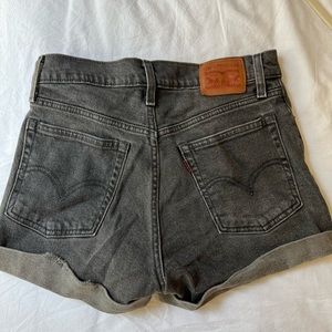 Levi’s washed black high waisted denim short